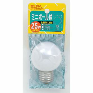 【朝日電器 エルパ ELPA】エルパ G-80H W ミニボール球25W ELPA 朝日電器