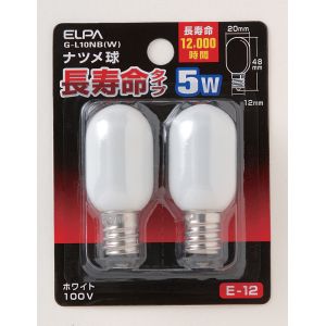 【朝日電器 エルパ ELPA】エルパ G-L10NB W ナツメ球ロング ELPA 朝日電器
