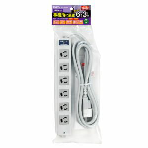 【朝日電器 エルパ ELPA】エルパ OAT-JP63SH 事務所向けタップ 6個口 耐雷 ELPA 朝日電器