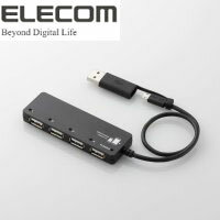 【エレコム ELECOM】タブレットPC/スマートフォン用USBハブ バスパワー専用タイプ U2HS-MB02-4BBK