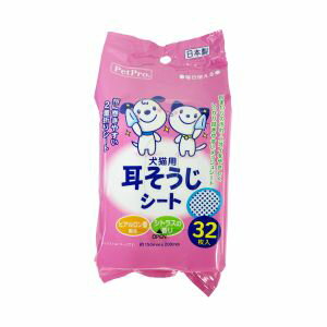 【ペットプロジャパン PetPro】ペットプロ 耳そうじシート 32枚入