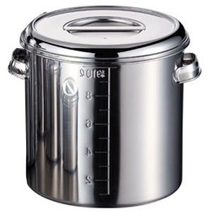 【赤川器物製作所】AG 18-8 ステンレス 目盛付 深型 キッチンポット 26cm 手付 赤川器物