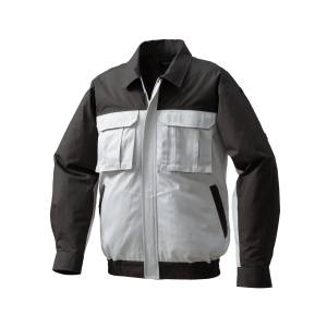 【空調服】空調服 KU91920C06S5 綿厚手脇下マチ付き空調服 ウェアのみ シルバー×ダークグレー 3L