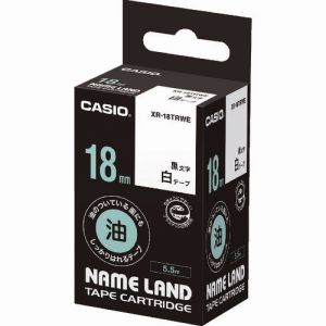 【カシオ CASIO】カシオ XR-18TRWE ネームランド専用カートリッジ 18mm 白テープ/黒文字
