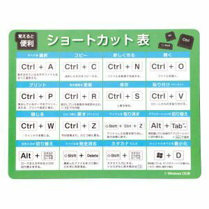 ARTEC 雑貨 日用品 △マウスパッドショートカット表 商品番号 94243 お