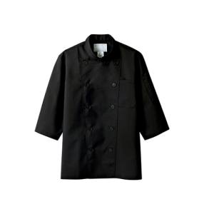 【住商モンブラン】住商モンブラン 6-837 コックコート 兼用 7分袖 黒 S 男女兼用