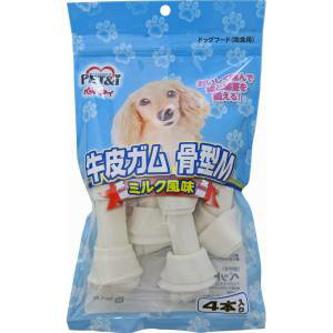 【ペットアイ PET&i】ペットアイ 牛皮ガム 骨型M ミルク風味 4本