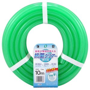 【三洋化成】サンヨー KC-15195L10G 抗菌クリアホース 長さ10m 内径15×外径19.5mmグリーン