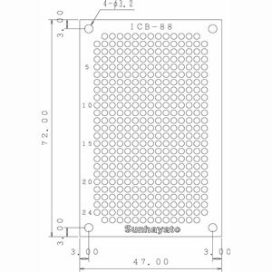【サンハヤト Sunhayato】サンハヤト ICB-88 小型ユニバーサル基板