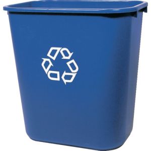鮮やかなカラーとリサイクルロゴ入りで、オフィスから家庭まで手軽に使えるゴミ箱です。間口(mm)：289奥行(mm)：210高さ(mm)：308色：ブルー容量(L)：12.9リサイクルマーク付再生ポリエチレン（PE）製造国:アメリカトラスコ発注コード:453-8315