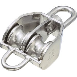 【水本機械製作所】水本機械製作所 A-1278 ステンレス 豆ブロック2車ベケ付 参考使用荷重240kgf