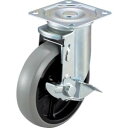 【ワコーパレット】ワコー AHG-125-GUDS エアーキャスター 自在車ストッパー付 125mm ウレタン車(4)