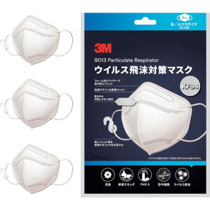 【スリーエム 3M】スリーエム 3M KF94W3 ウイルス飛沫対策マスク 白 3枚入のサムネイル