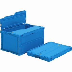 【サンコー 三甲】サンコー SK-PO-C75B-BL 蓋一体型折りたたみコンテナー 560050 ペタンコ C-75B ブルー メーカー直送 代引不可 北海道沖縄離島不可(3)
