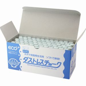 石膏チョークに比べ2倍以上長く使用でき経済的です。粉が手につかないコーティングが施されております。主原料は歯磨き粉にも使われている炭酸カルシウムで安心で安全なチョークです。ホタテ貝殻の粉末配合で北海道リサイクルブランド品として認定されております。建築現場でのマーキング筆記具として。チョーク用黒板の筆記具として。色：白グリーン購入法適合商品寸法(直径×長さ)：11.2×63mmチョーク：炭酸カルシウム、ホタテ貝殻粉末、顔料幼児が口に入れないようご注意ください。皮膚の敏感な方はコーティング部分をお持ちください。製造国:日本トラスコ発注コード:855-9269