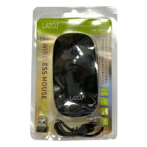 【Lazos】Lazos L-BTM-B Bluetooth5.1 薄型マウス ブラック