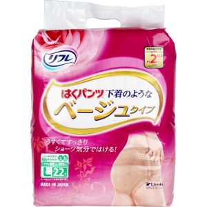 【リブドゥ】リブドゥ リフレ はくパンツ 下着のようなベージュタイプ Lサイズ 22枚 【リブドゥ】リブドゥ リフレ はくパンツ 下着のようなベージュタイプ Lサイズ 22枚
