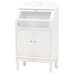 送料無料！！【萩原】萩原 RCC-1798AW ガラスキャビネット アンティークホワイト メーカー直送 代引不可 北海道沖縄離島不可【smtb-u】