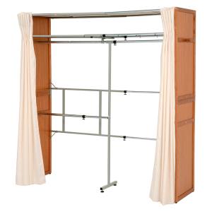 送料無料！！【萩原】萩原 VR-7241NA 伸縮クローゼット ナチュラル メーカー直送 代引不可 北海道沖縄離島不可【smtb-u】