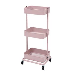 送料無料！！【萩原】萩原 KR-3366PI トローリーワゴン スモーキーピンク メーカー直送 代引不可 北海道沖縄離島不可【smtb-u】