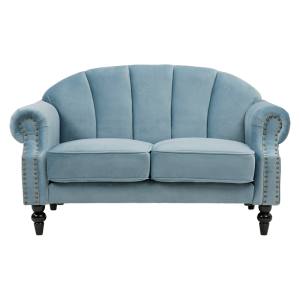 送料無料！！【萩原】萩原 ルコ2P-LBL ソファ ライトブルー メーカー直送 代引不可 北海道沖縄離島不可【smtb-u】