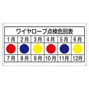 【日本緑十字社】緑十字 84105 クレーン関係標識 ワイヤーロープ点検色別表 KY-105 300×600mm エンビ