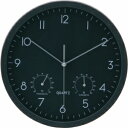 送料無料!!【不二貿易】不二貿易 掛時計温湿度計付 ベゼル 25cm ブラック EG6910ATH-YP21 メーカー直送 代引不可 北海道沖縄離島不可【smtb-u】