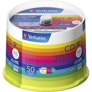 【Verbatim】SR80SP50V1 CD-R CDR 700MB データ用 48倍速 50枚組