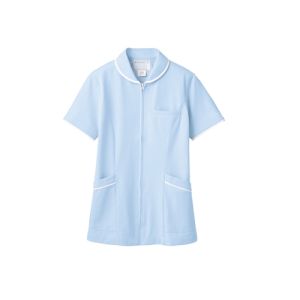 【住商モンブラン】住商モンブラン 73-1566 ナースジャケット 半袖 サックス 白 S