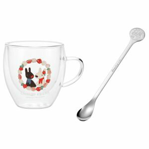 【アサヒ ASAHI】アサヒ リサとガスパール 耐熱2重ガラスマグ コーヒーマドラー LG501