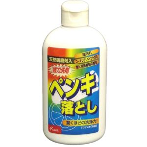 通常のアルカリ洗剤で落ちない汚れにハンディータイプです。油性マジック・ペンキ・コーキング・タイヤ痕の除去。手に付着したペイントやコーキングの汚れ落としに最適です。手に付着した塩ビのりの除去、床のタイヤ痕の除去に最適です。内容量:200g。研磨剤が入っていますので、キズつきやすい所は使用しないで下さい。素材が樹脂の場合は溶けるものがありますので、目立たない所でテストしてからご使用下さい。