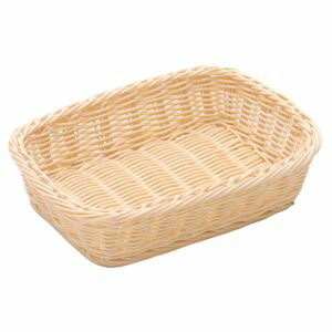 【萬洋 MANYO】萬洋 樹脂バスケット 角長 91-006A 20cm 白