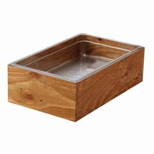 【江部松商事 EBM】EBM 木枠アイスボックス 1/2-H100mm ダークウォールナット塗装 江部松商事