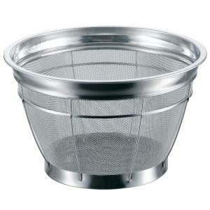 【本間冬治工業 HOMMA】本間冬治工業 BK18-8カラーバー付 深型ザル 米揚ザル 普通目27.5cm 12メッシュ 3升 ブルー