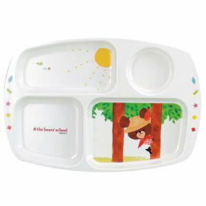 【関東プラスチック工業】関東プラスチック工業 メラミン 子供用 食器 くまのがっこう 角ランチ皿 CM-20J
