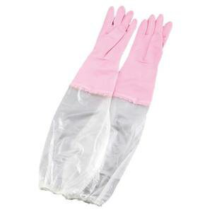 【三興化学工業】三興化学工業 シルキー 厚手 手袋 腕カバー付 M ピンク