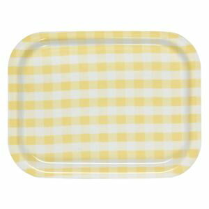 【橋本達之助工芸 タツクラフト】橋本達之助工芸 Rトレー ミルキーチェック L イエロー ノンスリップ加工 タツクラフト