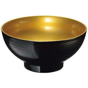 【江部松商事 EB】EBM 耐熱6.5寸乱筋木目丼 外黒内光金 江部松商事