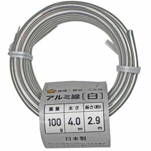 【石崎剣山製作所】石崎剣山製作所 盆栽用アルミ線 白 4.0mm 100g