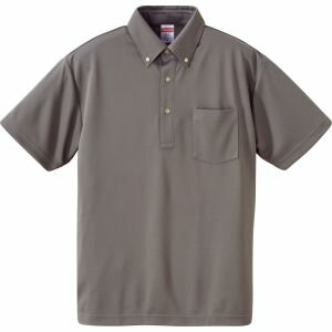 【キャブ CAB】ユナイテッドアスレ 4.1oz ドライアスレチック ポロシャツ ボタンダウン ポケット付 グレー S 13 592101 CAB