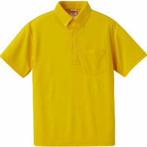 【キャブ CAB】ユナイテッドアスレ 4.1oz ドライアスレチック ポロシャツ ボタンダウン ポケット付 カナリアイエロー XS 190 592101 CAB