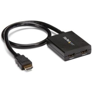 HDMIオーディオビデオソースを2台のHDMIディスプレイに分岐。HDMI 4K、近接USBポートからの給電に対応