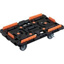 【トラスコ中山 TRUSCO】トラスコ中山 BT700KJ5S2-E100 連結式樹脂製平台車 ビートル 700X450 自在5輪 内2輪ストッパー付 柵付 メーカー直送 代引不可 北海道沖縄離島不可