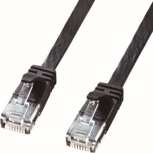 【サンワサプライ SANWA SUPPLY】カテゴリ6高屈曲フラットLANケーブル KB-FL6FA-02BK