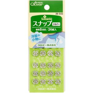 【クロバー Clover】クロバー スナップ 8mm 24組入り シルバー 26-543