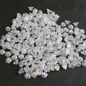 【島村】島村 ニューフラワービーズ 200個入り デラックスDX 8mm オーロラ クリア ASH-NYFL8DX-1