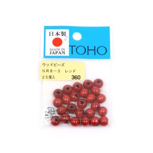 トーホー ウッドビーズ 8mm レッド 25個入 NR8-3