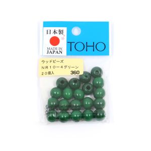 【トーホー】トーホー ウッドビーズ 10mm グリーン 20個入 NR10-4