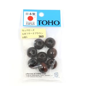 トーホー ウッドビーズ 16mm ブラウン 8個入 NR16-2