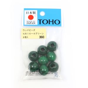 【トーホー】トーホー ウッドビーズ 16mm グリーン 8個入 NR16-4 【トーホー】トーホー ウッドビーズ 16mm グリーン 8個入 NR16-4